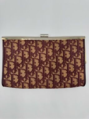 Vintage Dior Totter Clutch in Burgundy